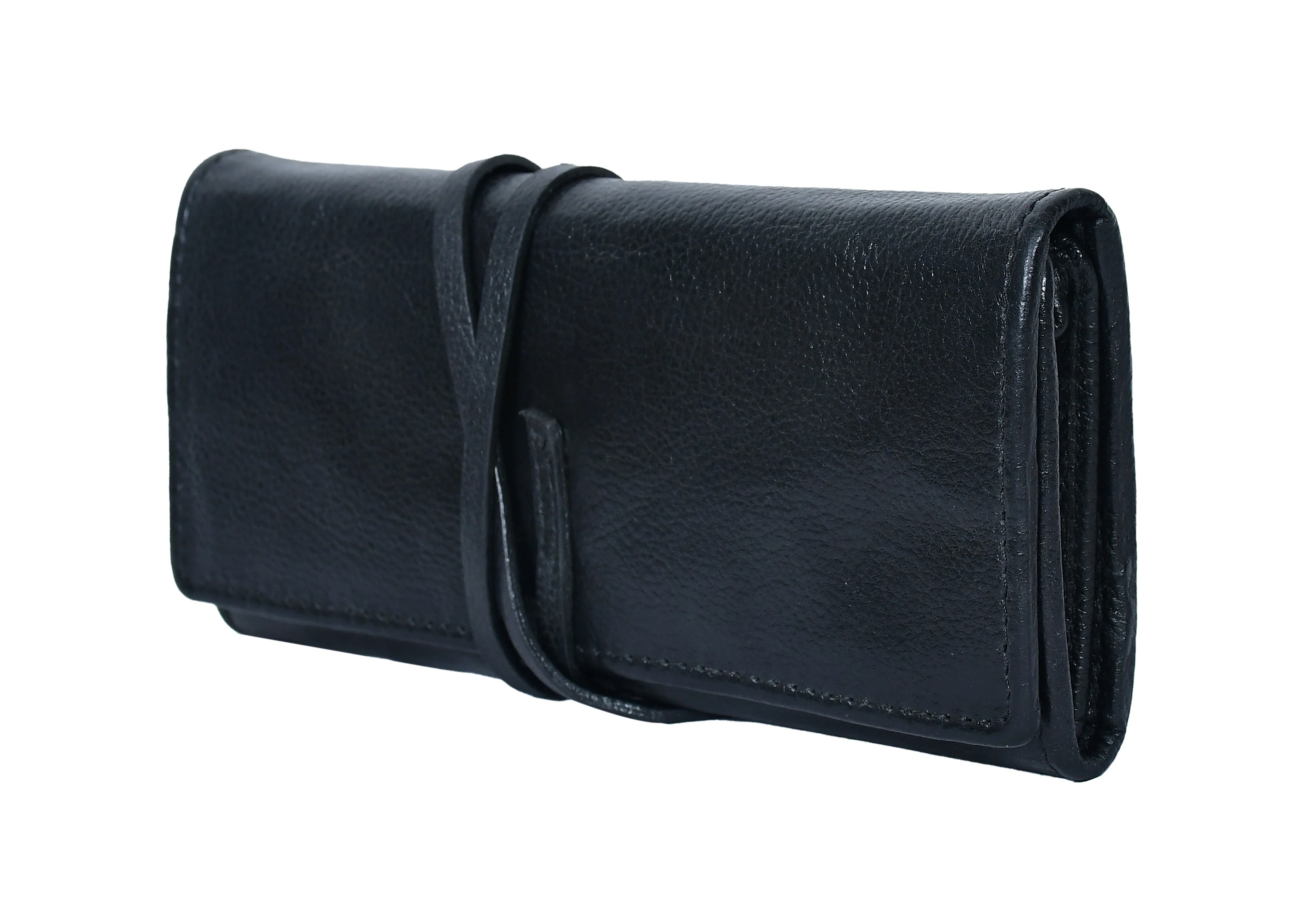 Premium Leather Travel Clutch| Multi Card Holder with Secure Wrap Strap - Image 4