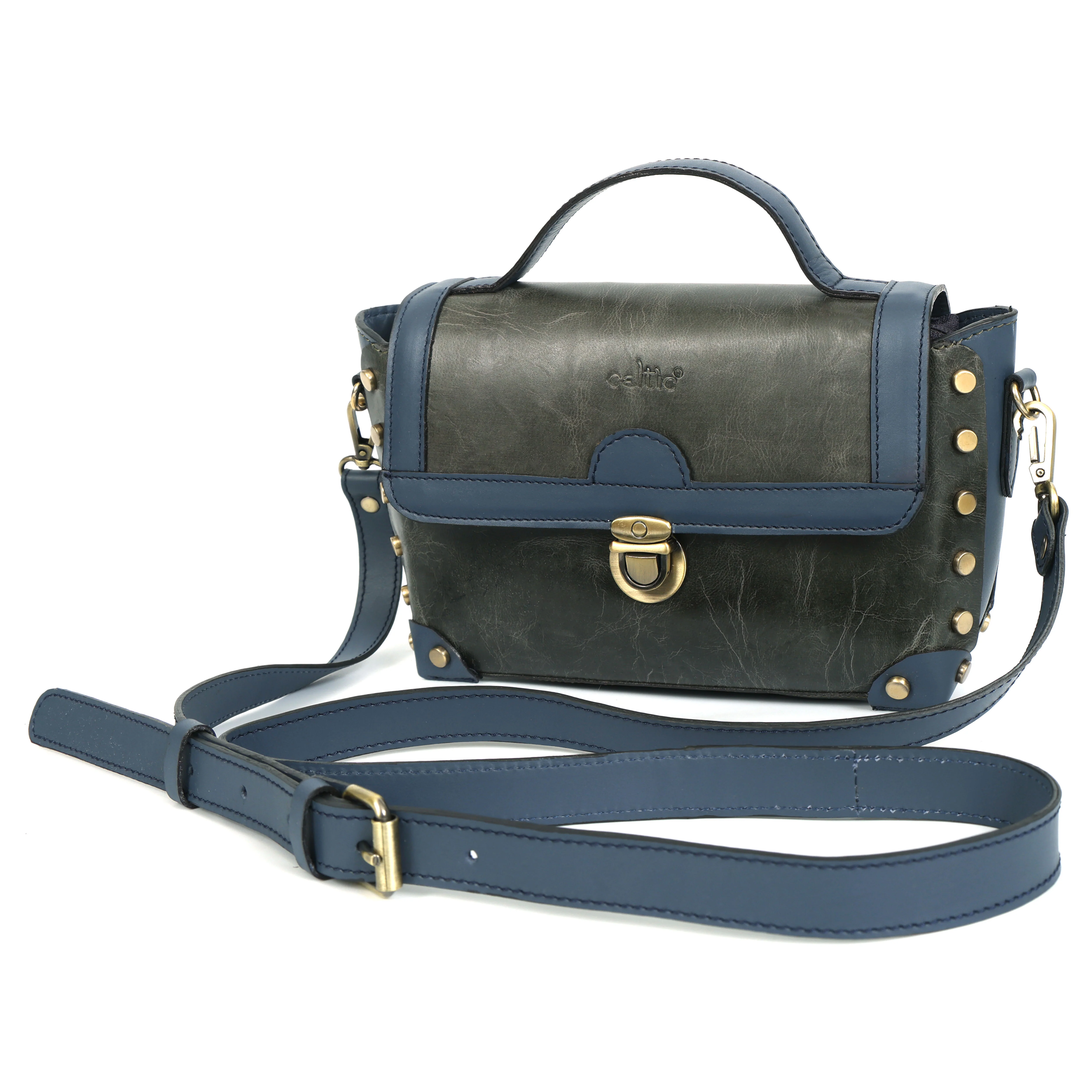 Premium Genuine  Leather  Crossbody HandBag with Top Handle,  & Adjustable Strap - Image 3