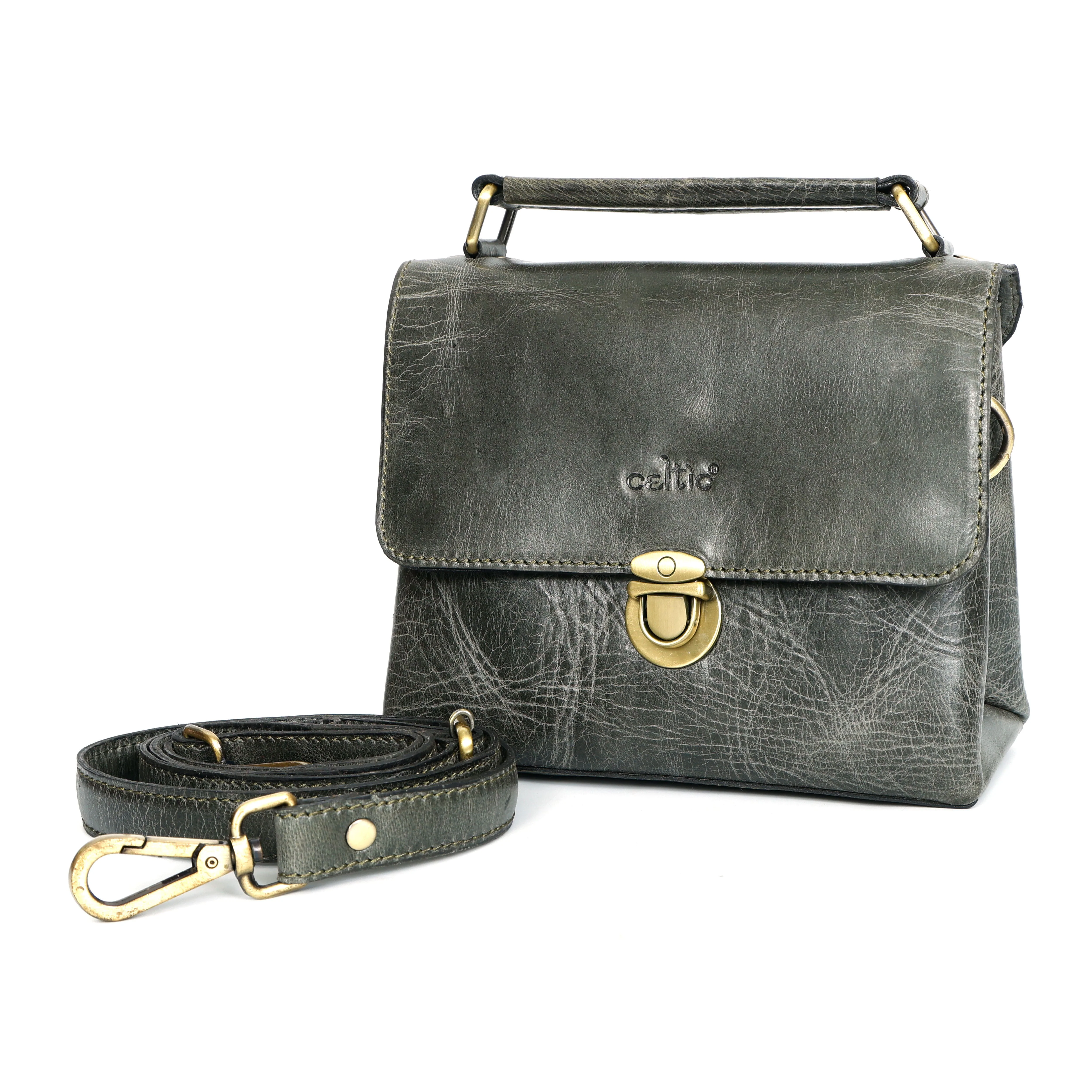 Premium Genuine Leather Satchel hand bag with Detachable Strap - Image 15