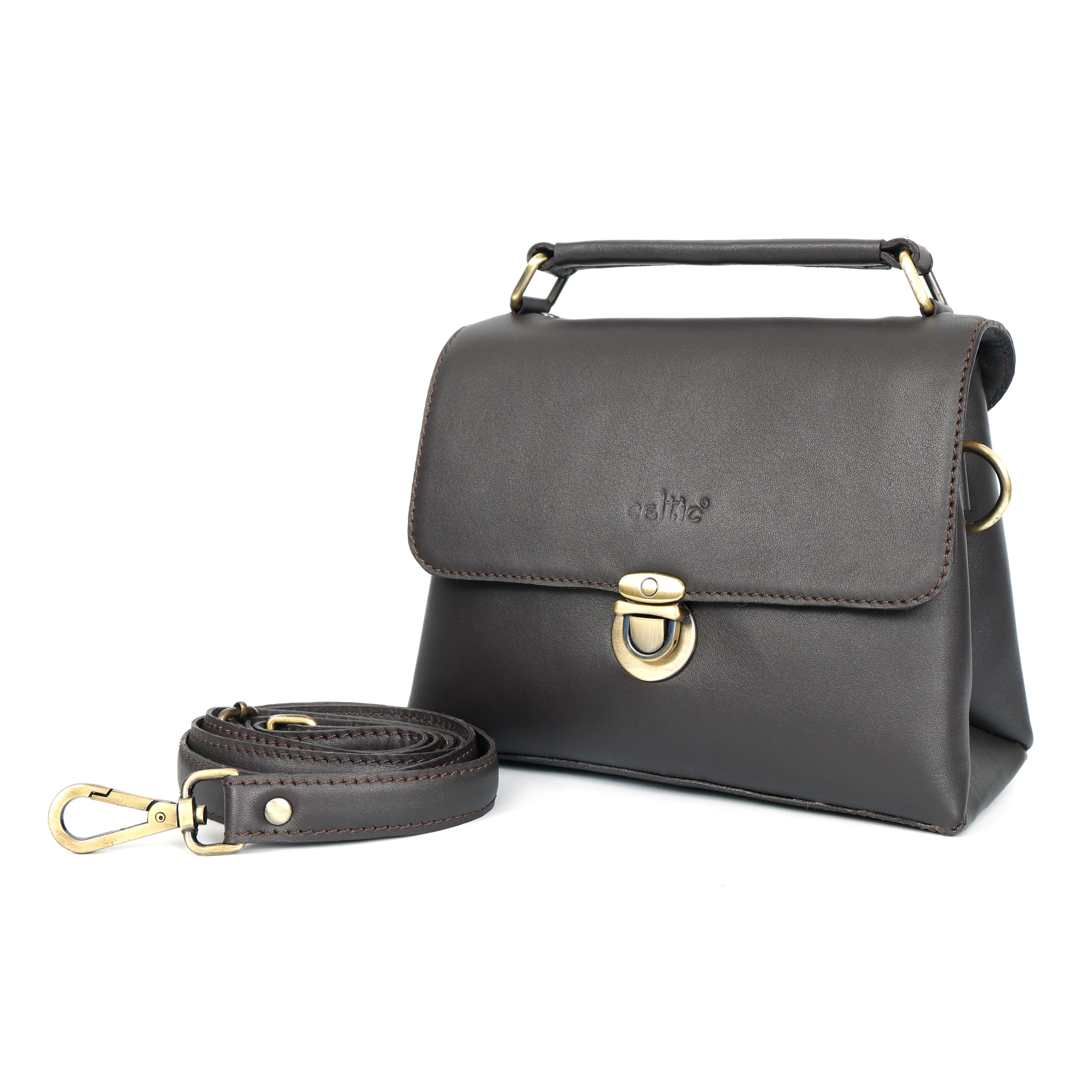 Premium Genuine Leather Satchel hand bag with Detachable Strap - Image 9